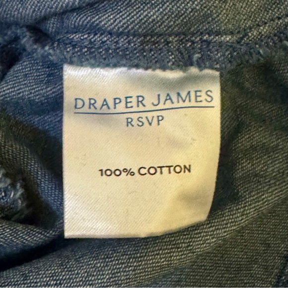 Draper James RSVP New Size L Jean Ruffle Long Sleeves Mini Dress Medium Wash - Picture 8 of 10